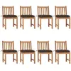 Image de Chaises De Jardin Lot De 8 Avec Coussins Bois De Teck Massif Vidaxl