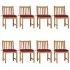 Image de Chaises De Jardin Lot De 8 Avec Coussins Bois De Teck Massif Vidaxl