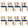 Image de Chaises De Jardin Lot De 8 Avec Coussins Bois De Teck Massif Vidaxl