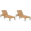Image de vidaXL Chaises longues 2 pcs Bois de teck solide 3073206