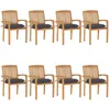 Image de Chaises De Jardin Empilables Avec Coussins Lot De 8 Teck Solide Vidaxl