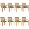 Image de Chaises De Jardin Empilables Avec Coussins Lot De 8 Teck Solide Vidaxl