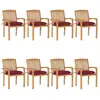 Image de Chaises De Jardin Empilables Avec Coussins Lot De 8 Teck Solide Vidaxl
