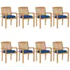 Image de Chaises De Jardin Empilables Avec Coussins Lot De 8 Teck Solide Vidaxl