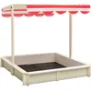 Image de Bac À Sable Et Toit Réglable Bois De Sapin Blanc Et Rouge Uv50 Vidaxl