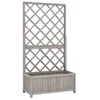 Image de vidaXL Bois de Sapin Jardinière à Treillis de Jardin Bac à Fleurs Pot de Plantes Jardin Balcon Terrasse Patio Extérieur Gris 316490