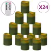 Image de Bougies À Led Sans Flamme 24 Pcs Avec Télécommande Blanc Chaud Vidaxl