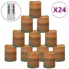 Image de Bougies À Led Sans Flamme 24 Pcs Avec Télécommande Blanc Chaud Vidaxl