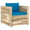 Image de Vidaxl salon de jardin 2 pcs avec coussins bois imprégné de vert