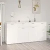 Image de vidaXL Buffet Blanc 160x36x75 cm Bois d’ingénierie Table de buffet Armoire avec 4 portes & 2 tiroirs Organisateur 3074927