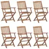Image de Chaises Pliables D'extérieur Lot De 6 Bois D'acacia Solide Vidaxl