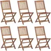 Image de Chaises Pliables D'extérieur Lot De 6 Bois D'acacia Solide Vidaxl