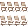 Image de Chaises Pliables D'extérieur Lot De 8 Bois D'acacia Solide Vidaxl