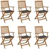 Image de Chaises Pliables De Jardin Lot De 6 Avec Coussins Bois D'acacia Vidaxl