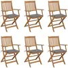 Image de Chaises Pliables De Jardin Lot De 6 Avec Coussins Bois D'acacia Vidaxl
