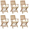 Image de vidaXL Lot de 6 Chaises Pliables de Jardin avec Coussins Sièges de Terrasse Chaises de Salle à Manger Meubles de Patio 3074942