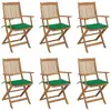 Image de Chaises Pliables De Jardin Lot De 6 Avec Coussins Bois D'acacia Vidaxl