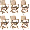 Image de Chaises Pliables De Jardin Lot De 6 Avec Coussins Bois D'acacia Vidaxl
