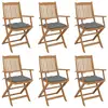 Image de Chaises Pliables De Jardin Lot De 6 Avec Coussins Bois D'acacia Vidaxl