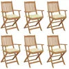 Image de Chaises Pliables De Jardin Lot De 6 Avec Coussins Bois D'acacia Vidaxl