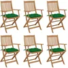 Image de Chaises Pliables De Jardin Lot De 6 Avec Coussins Bois D'acacia Vidaxl