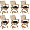 Image de Chaises Pliables De Jardin Lot De 6 Avec Coussins Bois D'acacia Vidaxl