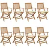 Image de Chaises Pliables De Jardin Lot De 8 Avec Coussins Bois D'acacia Vidaxl