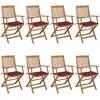 Image de Chaises Pliables De Jardin Lot De 8 Avec Coussins Bois D'acacia Vidaxl
