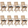 Image de Chaises Pliables De Jardin Lot De 8 Avec Coussins Bois D'acacia Vidaxl