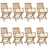 Image de Chaises Pliables De Jardin Lot De 8 Avec Coussins Bois D'acacia Vidaxl