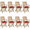 Image de Chaises Pliables De Jardin Lot De 8 Avec Coussins Bois D'acacia Vidaxl