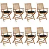 Image de Chaises Pliables De Jardin Lot De 8 Avec Coussins Bois D'acacia Vidaxl