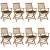 Image de Chaises Pliables De Jardin Lot De 8 Avec Coussins Bois D'acacia Vidaxl