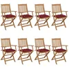 Image de Chaises Pliables De Jardin Lot De 8 Avec Coussins Bois D'acacia Vidaxl