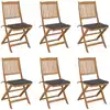 Image de Chaises Pliables De Jardin Lot De 6 Avec Coussins Bois D'acacia Vidaxl