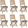 Image de Chaises Pliables De Jardin Lot De 6 Avec Coussins Bois D'acacia Vidaxl