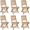 Image de Chaises Pliables De Jardin Lot De 6 Avec Coussins Bois D'acacia Vidaxl