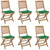 Image de Chaises Pliables De Jardin Lot De 6 Avec Coussins Bois D'acacia Vidaxl