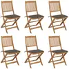Image de Chaises Pliables De Jardin Lot De 6 Avec Coussins Bois D'acacia Vidaxl