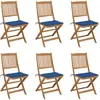 Image de Chaises Pliables De Jardin Lot De 6 Avec Coussins Bois D'acacia Vidaxl