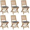 Image de Chaises Pliables De Jardin Lot De 6 Avec Coussins Bois D'acacia Vidaxl