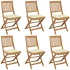Image de Chaises Pliables De Jardin Lot De 6 Avec Coussins Bois D'acacia Vidaxl