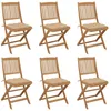 Image de Chaises Pliables De Jardin Lot De 6 Avec Coussins Bois D'acacia Vidaxl