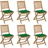 Image de Chaises Pliables De Jardin Lot De 6 Avec Coussins Bois D'acacia Vidaxl