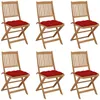 Image de Chaises Pliables De Jardin Lot De 6 Avec Coussins Bois D'acacia Vidaxl