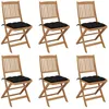 Image de Chaises Pliables De Jardin Lot De 6 Avec Coussins Bois D'acacia Vidaxl