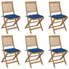 Image de Chaises Pliables De Jardin Lot De 6 Avec Coussins Bois D'acacia Vidaxl