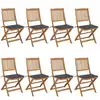 Image de Chaises Pliables De Jardin Lot De 8 Avec Coussins Bois D'acacia Vidaxl