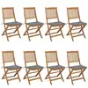 Image de Chaises Pliables De Jardin Lot De 8 Avec Coussins Bois D'acacia Vidaxl