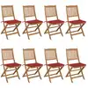 Image de Chaises Pliables De Jardin Lot De 8 Avec Coussins Bois D'acacia Vidaxl